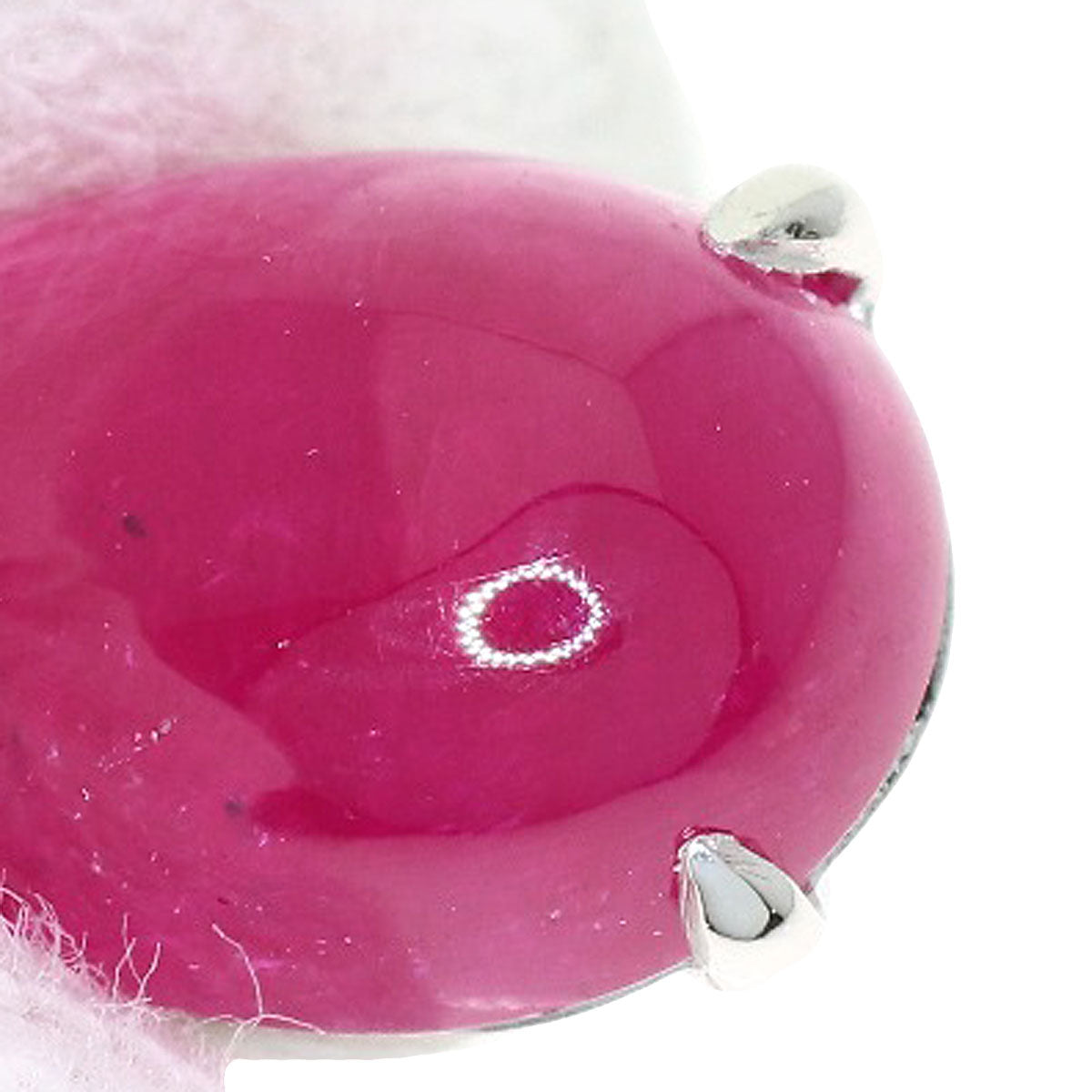 3.99ct Ruby Diamond Necklace K18 White Gold PT900 24g　Ladies