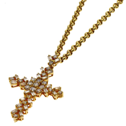 Cross diamond Necklace K18 Yellow Gold 21.8g　Ladies