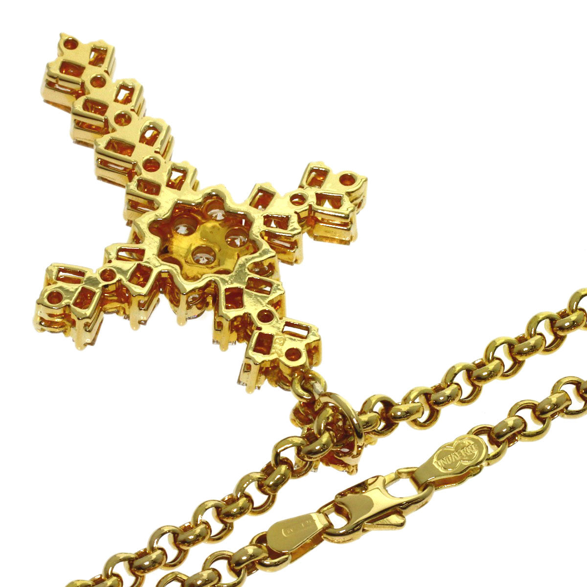 Cross diamond Necklace K18 Yellow Gold 21.8g　Ladies
