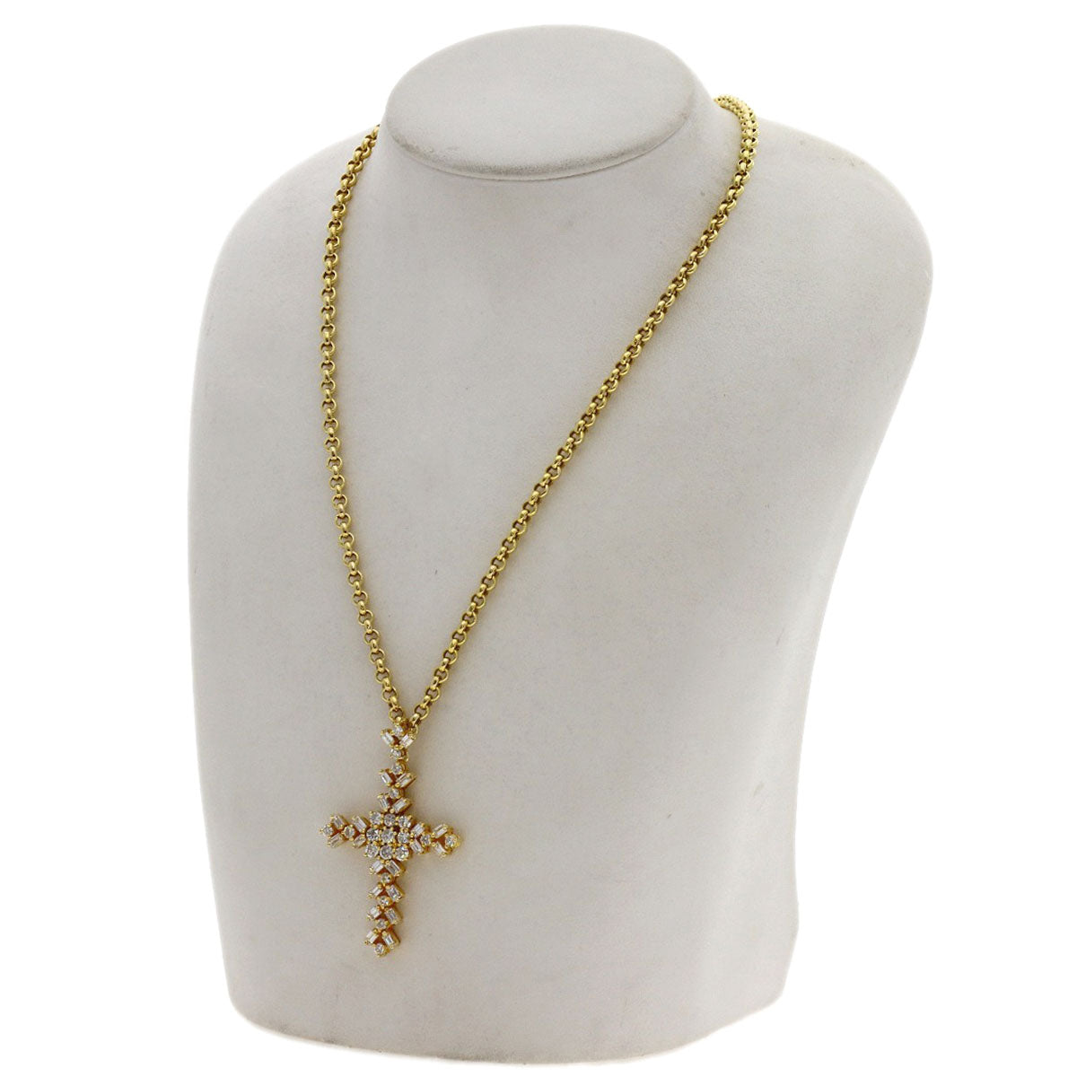 Cross diamond Necklace K18 Yellow Gold 21.8g　Ladies