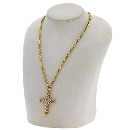 Cross diamond Necklace K18 Yellow Gold 21.8g　Ladies