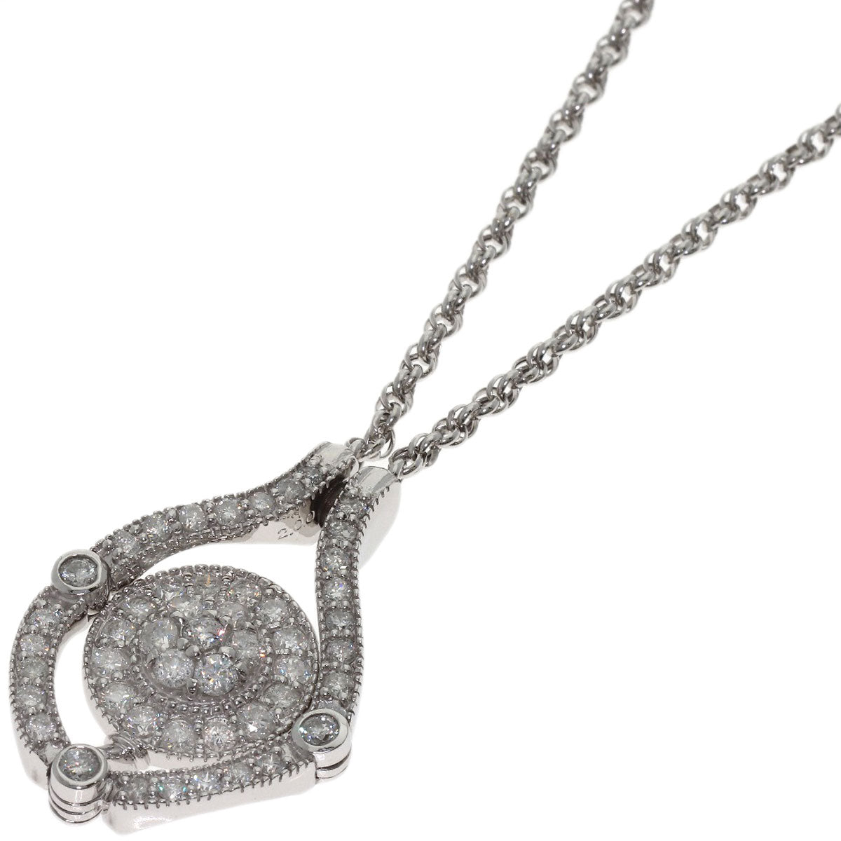 2ct Diamond Necklace Platinum PT900 PT850 15.2g　Ladies