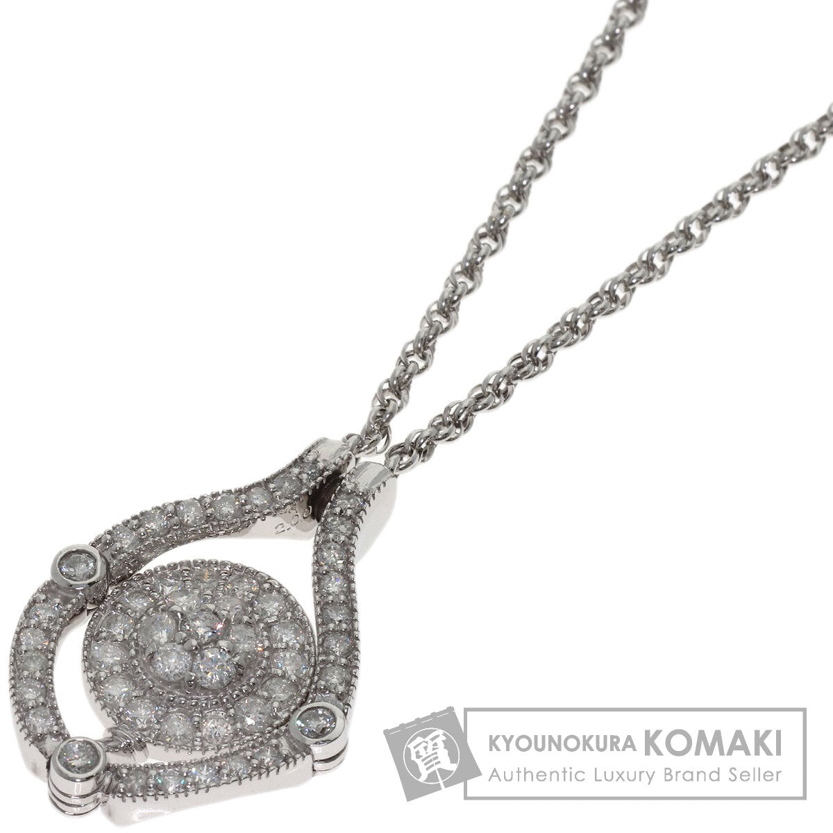 2ct Diamond Necklace Platinum PT900 PT850 15.2g　Ladies