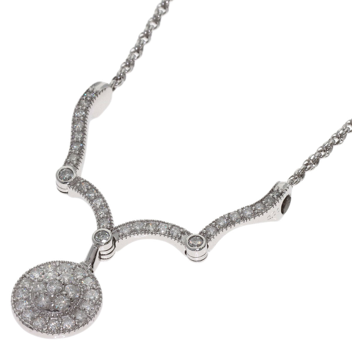 2ct Diamond Necklace Platinum PT900 PT850 15.2g　Ladies