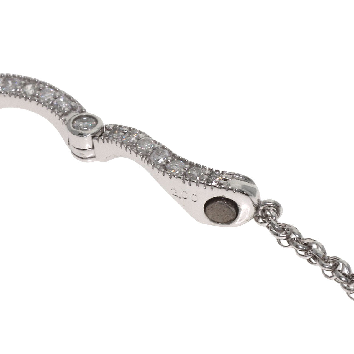 2ct Diamond Necklace Platinum PT900 PT850 15.2g　Ladies