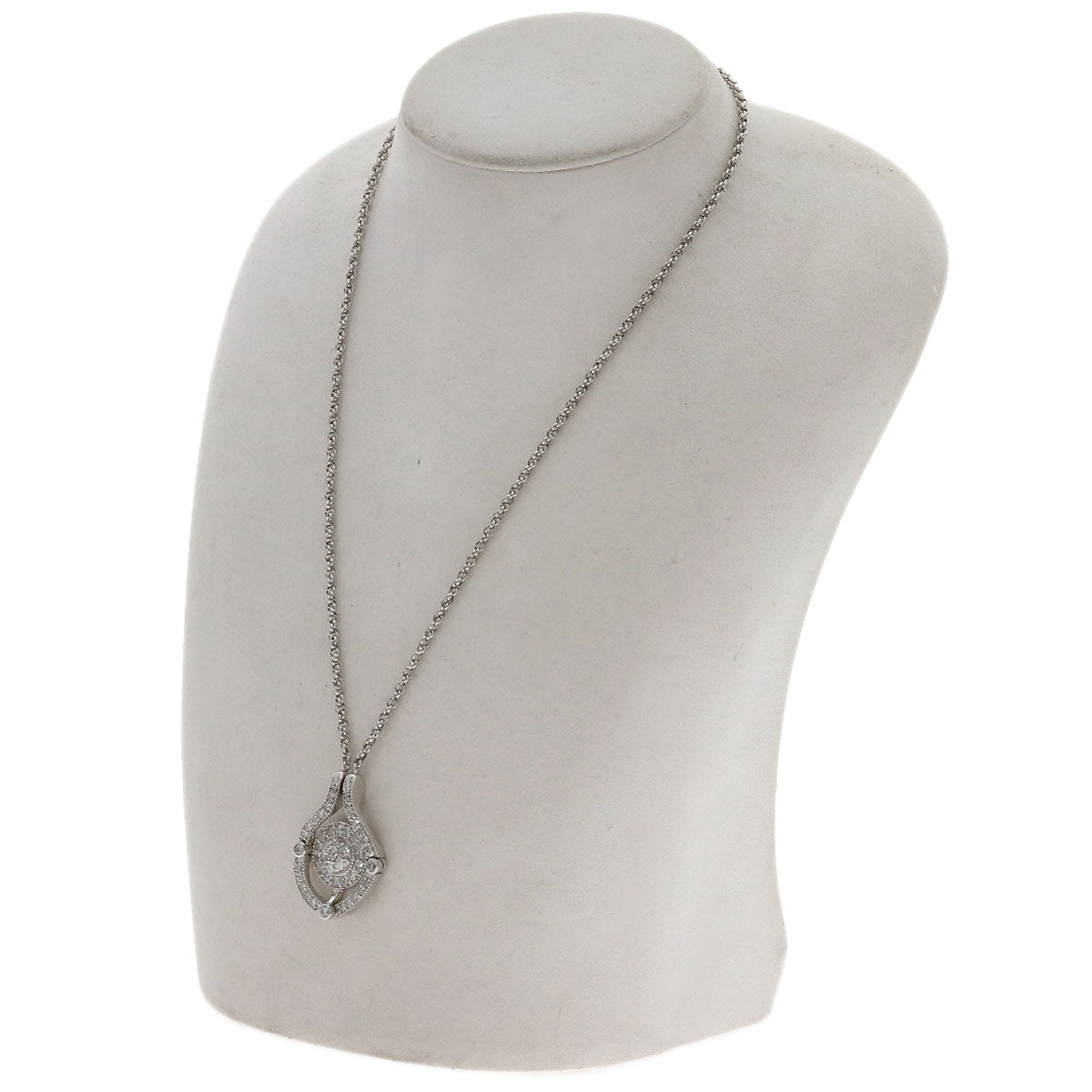 2ct Diamond Necklace Platinum PT900 PT850 15.2g　Ladies