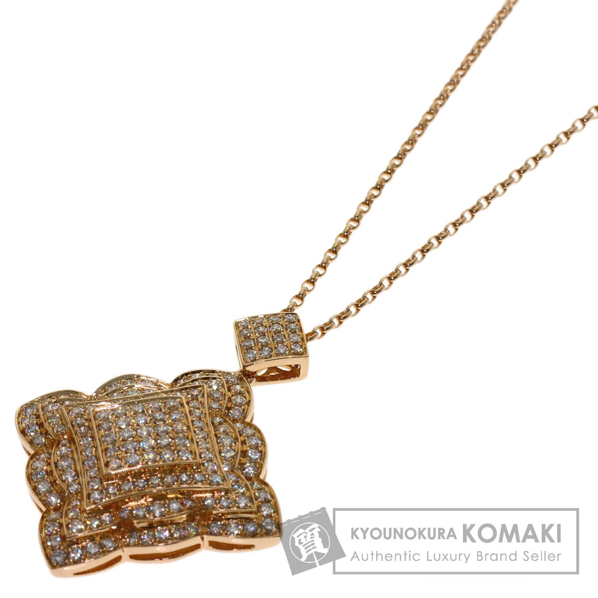 2ct Diamond Necklace K18 Pink Gold 16.4g　Ladies