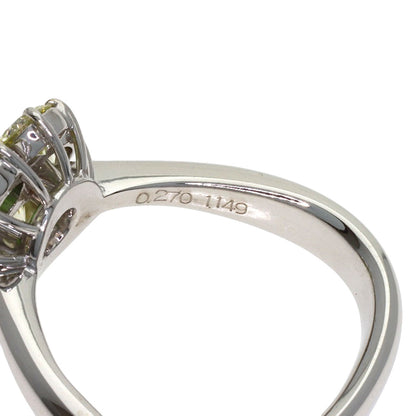 0.27ct Flower motif Garnet Diamond Ring K18 White Gold 7.1g　Ladies