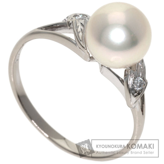 MIKIMOTO Pearl Pearl Diamond Ring K14 White Gold Ladies [Used]