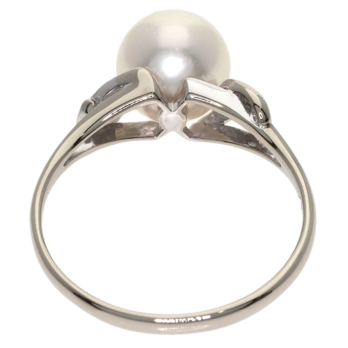 MIKIMOTO Pearl Pearl Diamond Ring K14 White Gold Ladies [Used]