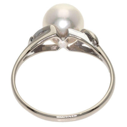 MIKIMOTO Pearl Pearl Diamond Ring K14 White Gold Ladies [Used]