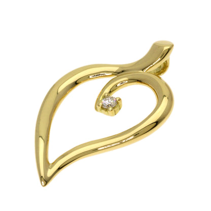 TIFFANY&Co. Leaf 1P Diamond Pendant top K18 Yellow Gold Ladies [Used]