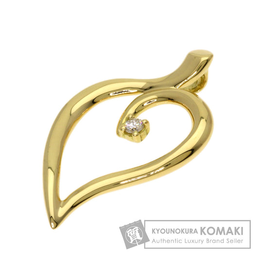 TIFFANY&Co. Leaf 1P Diamond Pendant top K18 Yellow Gold Ladies [Used]
