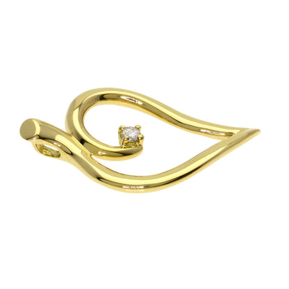 TIFFANY&Co. Leaf 1P Diamond Pendant top K18 Yellow Gold Ladies [Used]