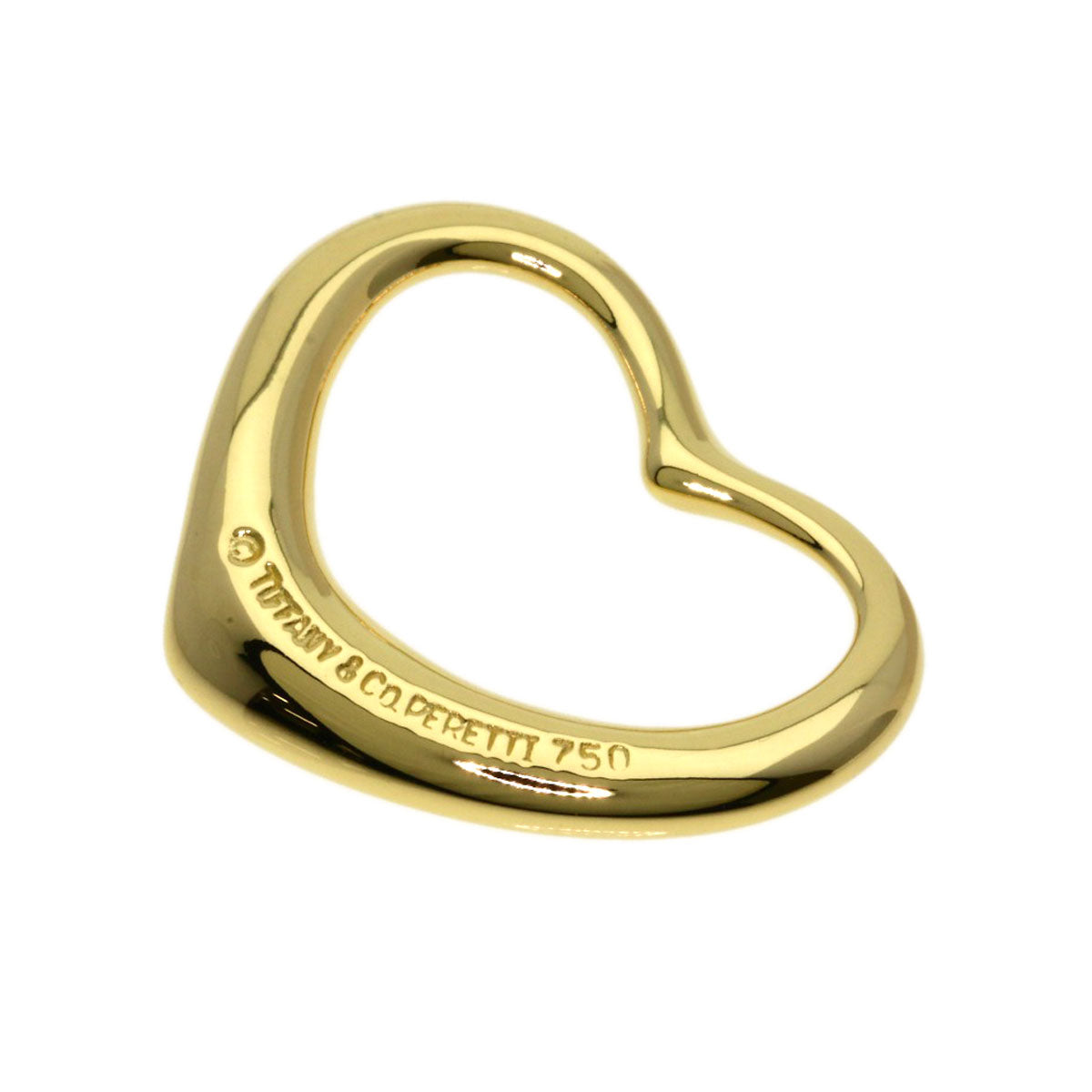 TIFFANY&Co. Open heart Pendant top K18 Yellow Gold Ladies [Used]