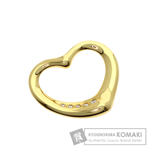 TIFFANY&Co. Open Heart Diamond Pendant top K18 Yellow Gold Ladies [Used]