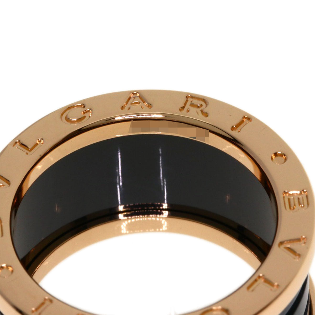 BVLGARI B.zero1 4-band Ceramic #53 Ring K18 Pink Gold Ladies [Used]
