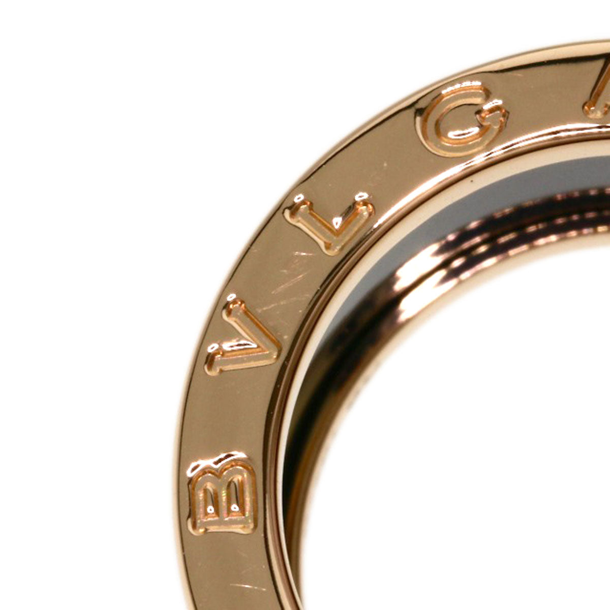 BVLGARI B.zero1 4-band Ceramic #53 Ring K18 Pink Gold Ladies [Used]