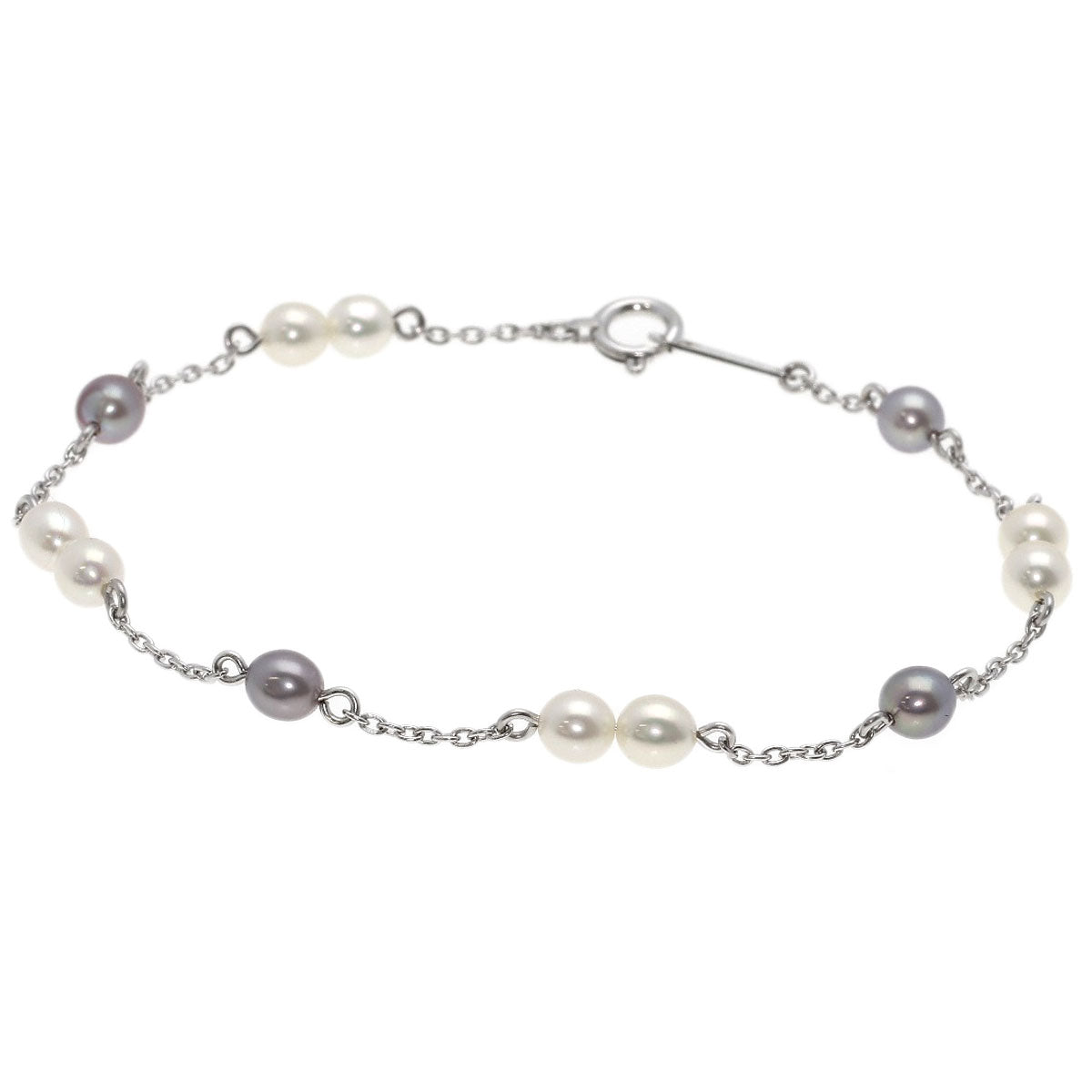 TASAKI Freshwater Pearl Pearl Station Bracelet K18 White Gold Ladies [Used]