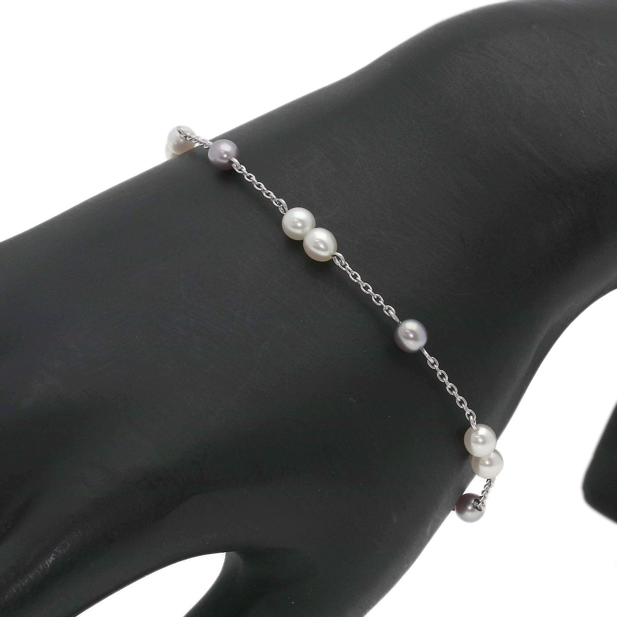 TASAKI Freshwater Pearl Pearl Station Bracelet K18 White Gold Ladies [Used]