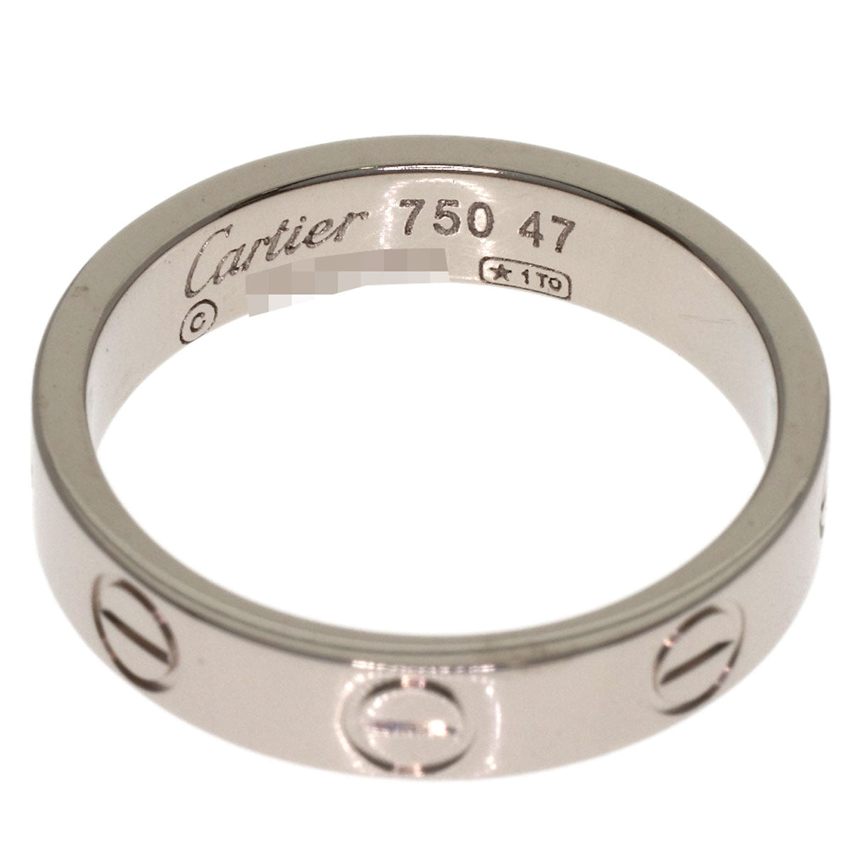 CARTIER Mini love ring # 47 Ring K18 White Gold Ladies [Used]