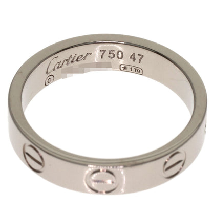 CARTIER Mini love ring # 47 Ring K18 White Gold Ladies [Used]