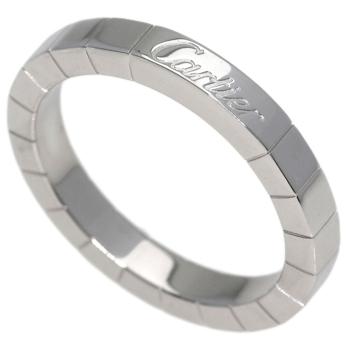 CARTIER Laniere # 54 Ring K18 White Gold Ladies [Used]