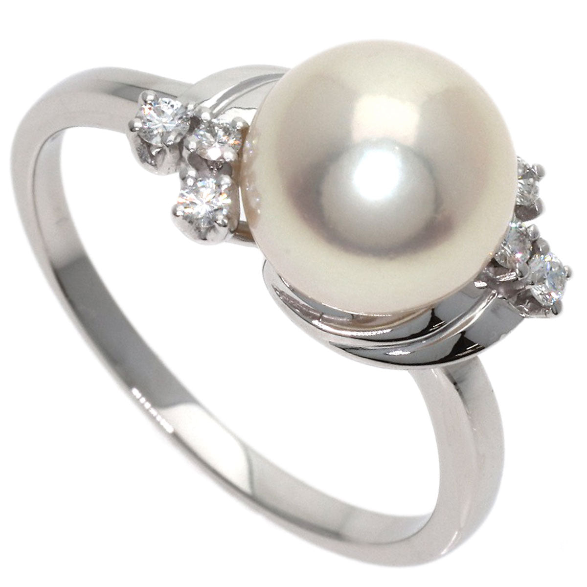 MIKIMOTO Pearl Pearl Diamond Ring Platinum PT950 Ladies [Used]