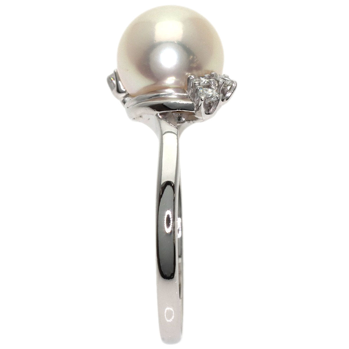 MIKIMOTO Pearl Pearl Diamond Ring Platinum PT950 Ladies [Used]