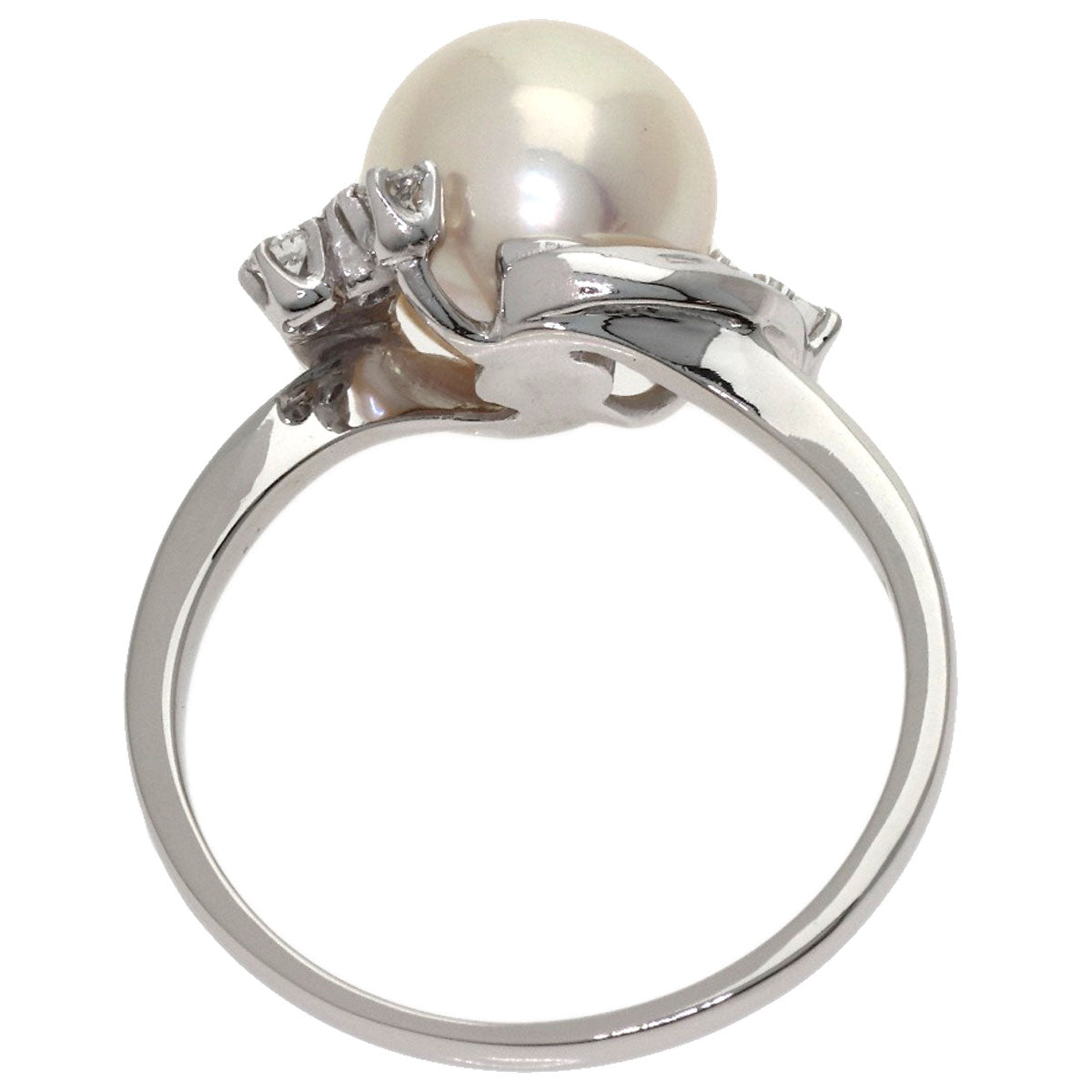 MIKIMOTO Pearl Pearl Diamond Ring Platinum PT950 Ladies [Used]