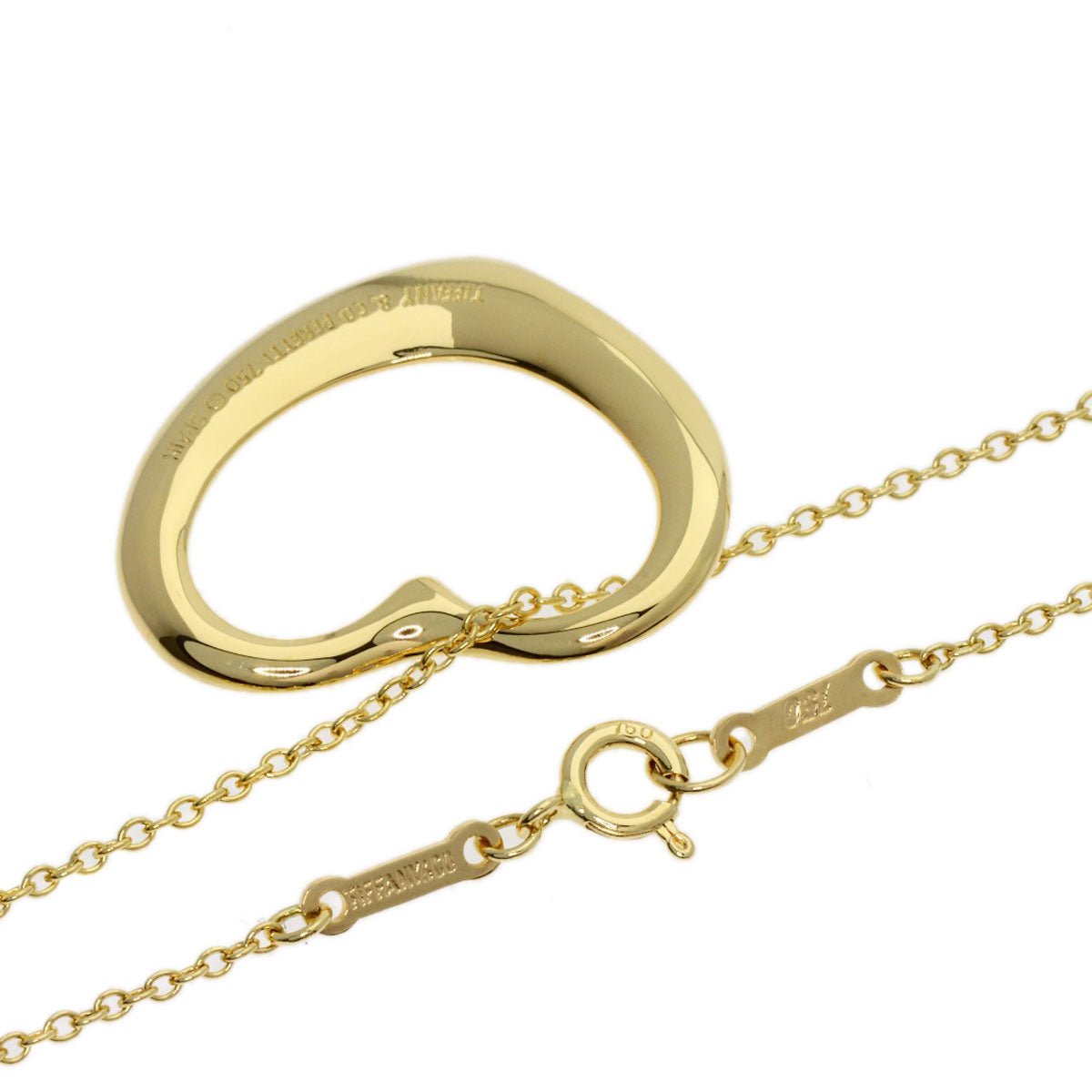 TIFFANY&Co. Open heart Necklace K18 Yellow Gold Ladies [Used]
