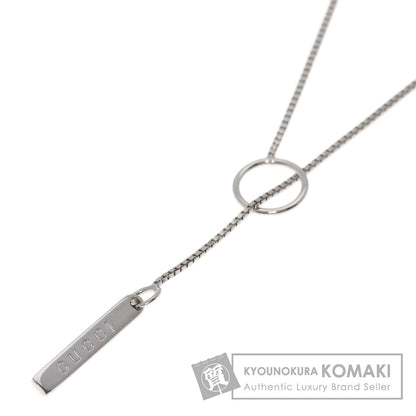 GUCCI lariat Necklace K18 White Gold Ladies [Used]