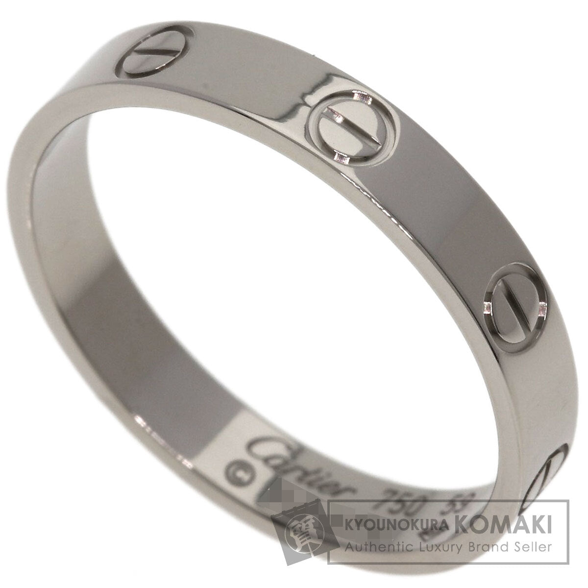 CARTIER Mini love ring #59 Ring K18 White Gold Ladies [Used]