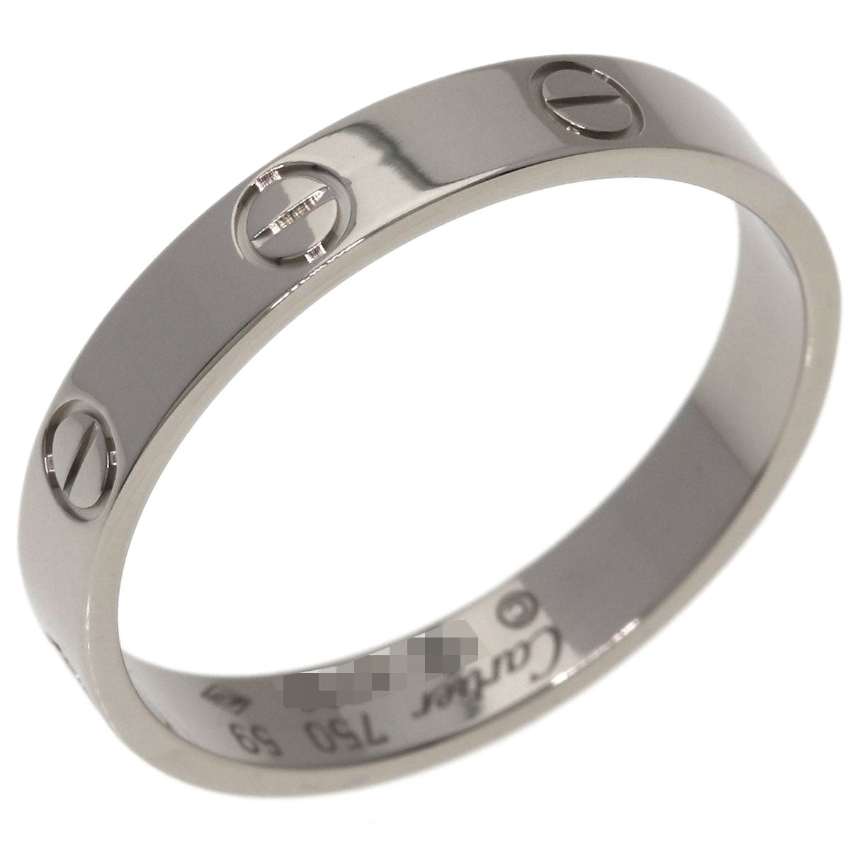 CARTIER Mini love ring #59 Ring K18 White Gold Ladies [Used]