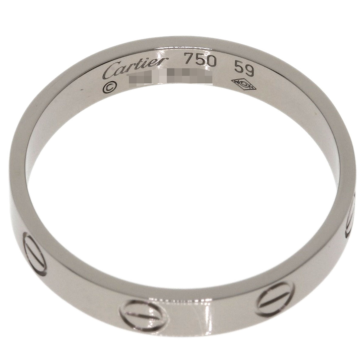 CARTIER Mini love ring #59 Ring K18 White Gold Ladies [Used]