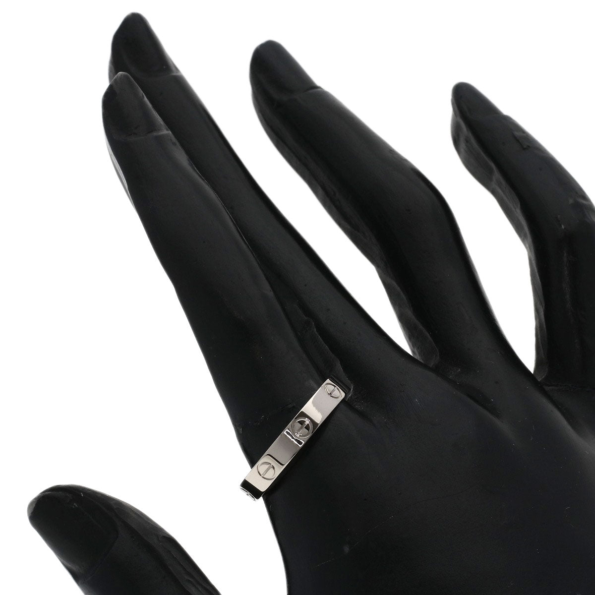 CARTIER Mini love ring #59 Ring K18 White Gold Ladies [Used]