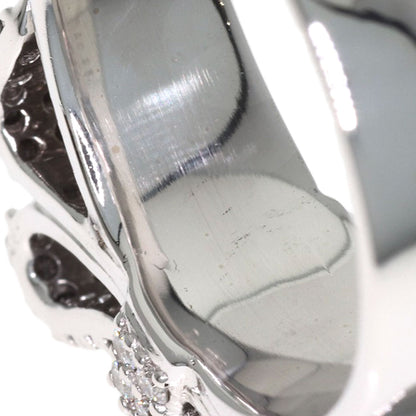 Ponte Vecchio Ribbon motif Black Diamond Diamond Ring K18 White Gold Ladies [Used]