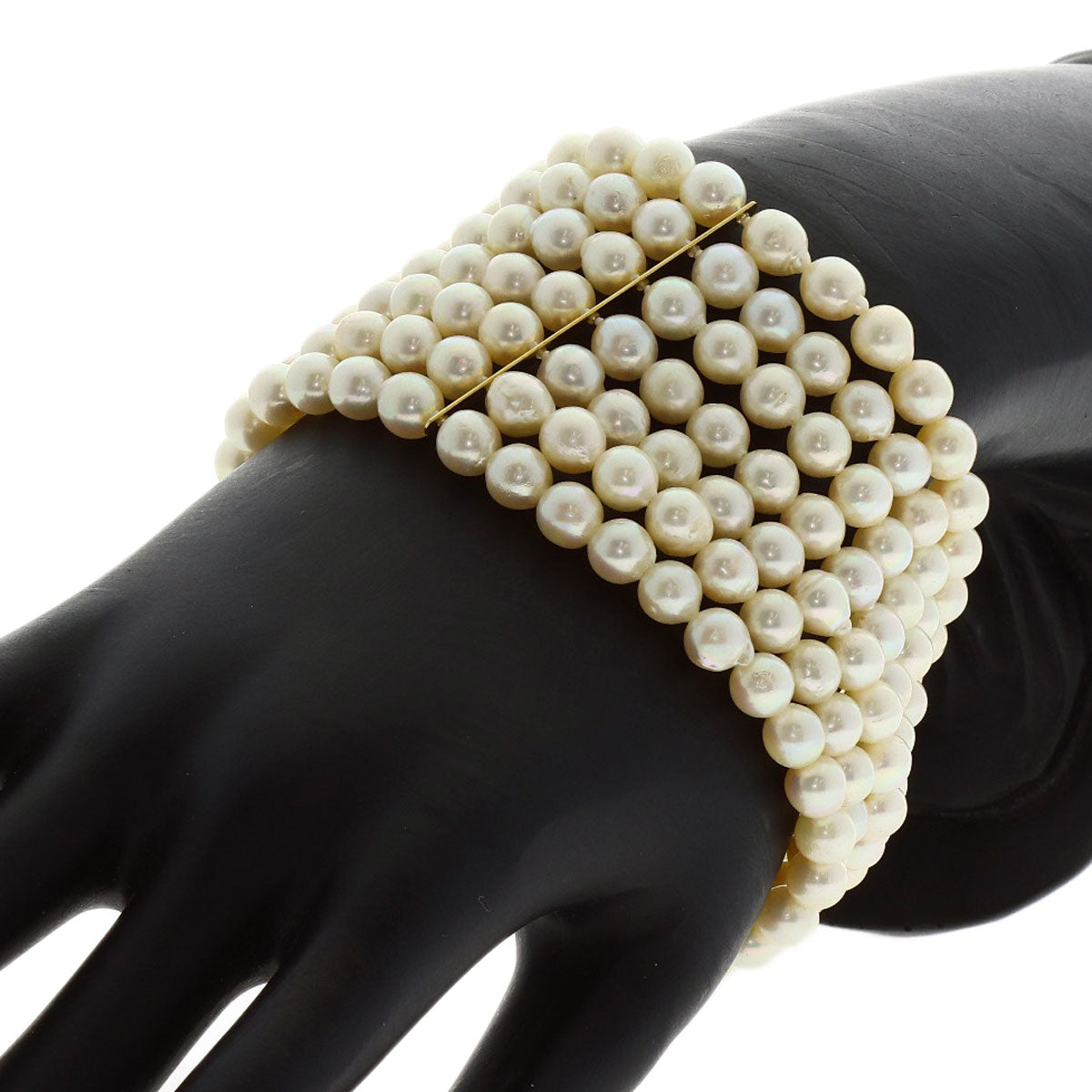 MIKIMOTO Pearl Pearl 7-row Bracelet K18 Yellow Gold Ladies [Used]
