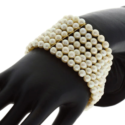 MIKIMOTO Pearl Pearl 7-row Bracelet K18 Yellow Gold Ladies [Used]