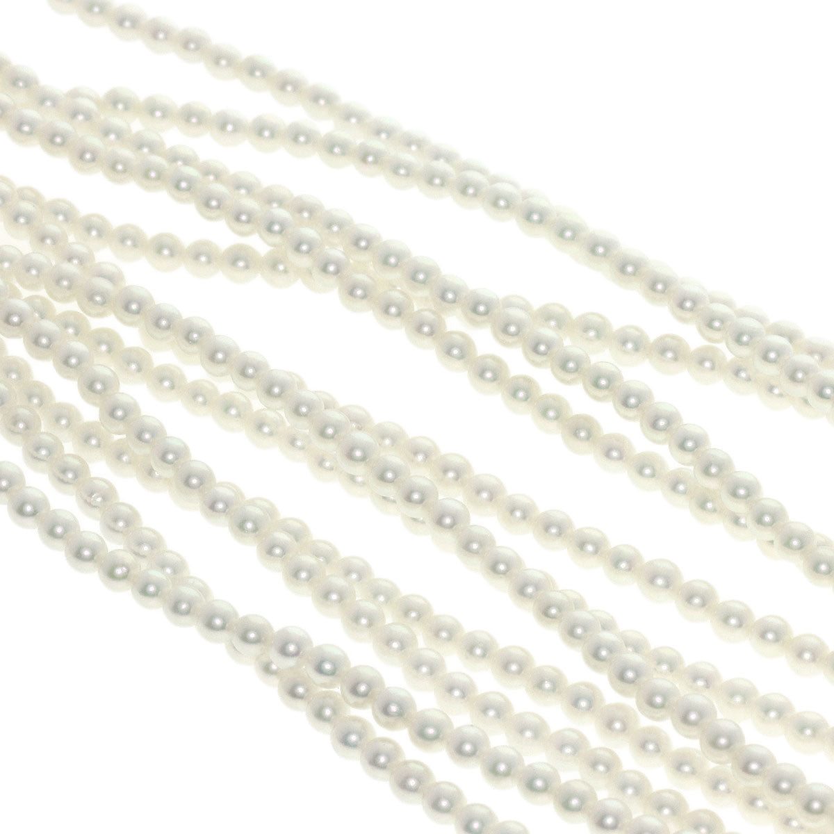 MIKIMOTO Baby Pearl Pearl 6 Strand Diamond Necklace K14 Yellow Gold Ladies [Used]