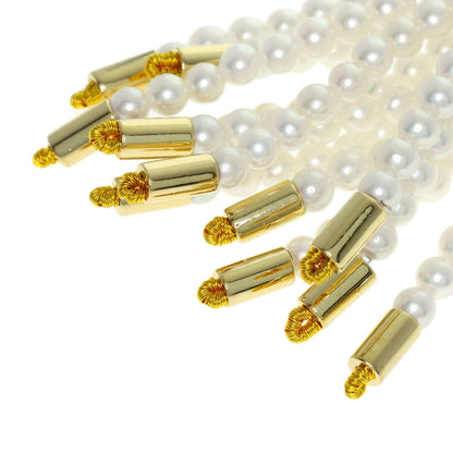 MIKIMOTO Baby Pearl Pearl 6 Strand Diamond Necklace K14 Yellow Gold Ladies [Used]
