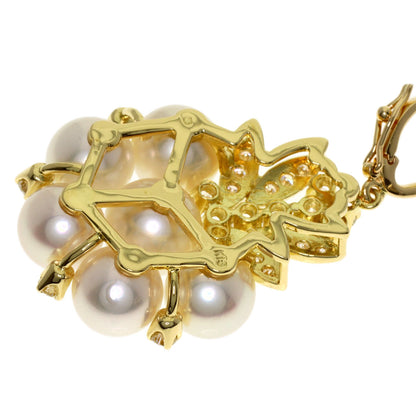 MIKIMOTO Pearl Pearl Diamond Pendant top K18 Yellow Gold Ladies [Used]