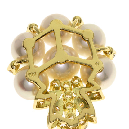 MIKIMOTO Pearl Pearl Diamond Pendant top K18 Yellow Gold Ladies [Used]
