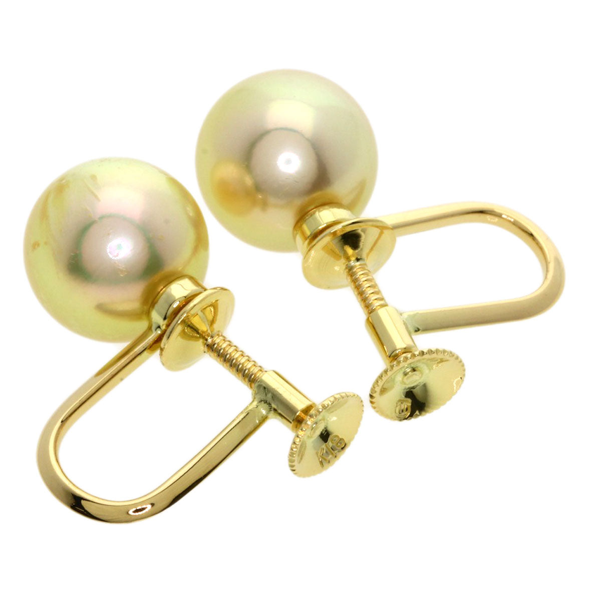 MIKIMOTO Pearl Pearl Earring K18 Yellow Gold Ladies [Used]