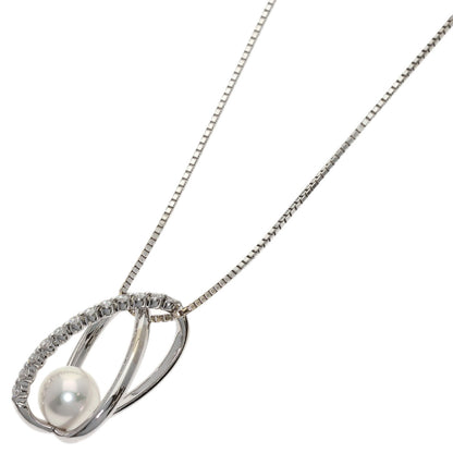 TASAKI Pearl Diamond Necklace K18 White Gold Ladies [Used]