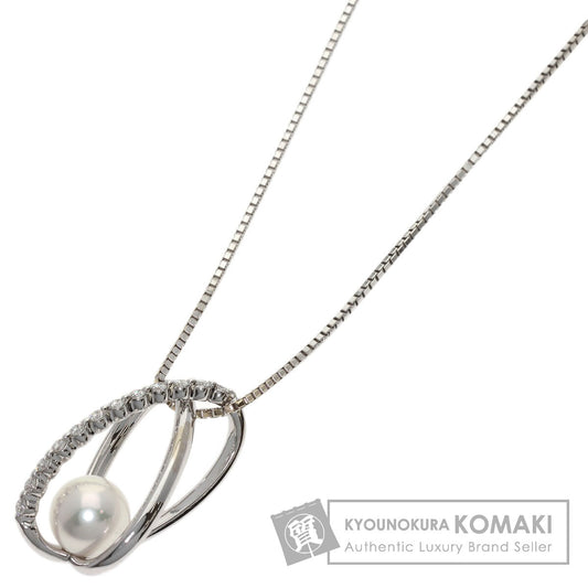 TASAKI Pearl Diamond Necklace K18 White Gold Ladies [Used]