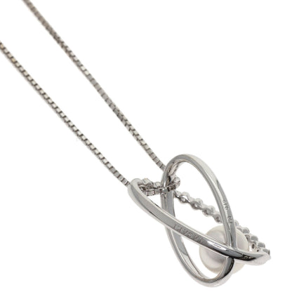 TASAKI Pearl Diamond Necklace K18 White Gold Ladies [Used]