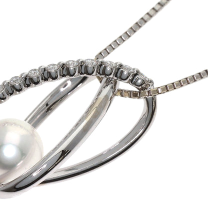 TASAKI Pearl Diamond Necklace K18 White Gold Ladies [Used]
