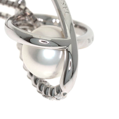 TASAKI Pearl Diamond Necklace K18 White Gold Ladies [Used]