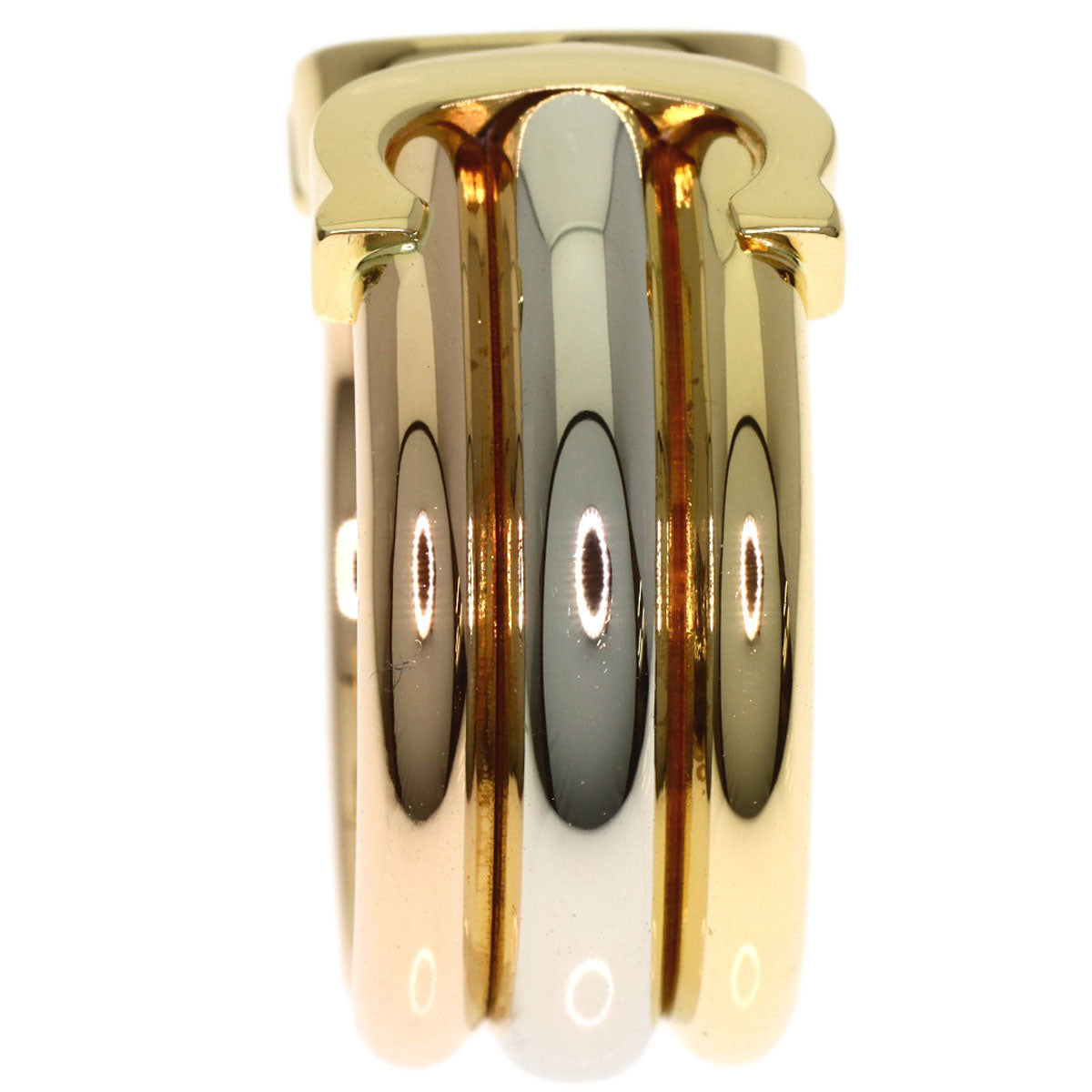 CARTIER 2C LM #50 Ring K18 Yellow Gold 18K Pink GoldLadies [Used]